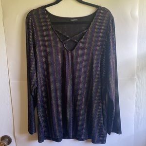 Torrid multi stripe pullover top